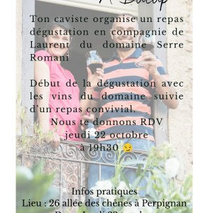 Repas "vigneron" à Ducup jeudi 22 octobre | Serre Romani | Espira de l'Agly